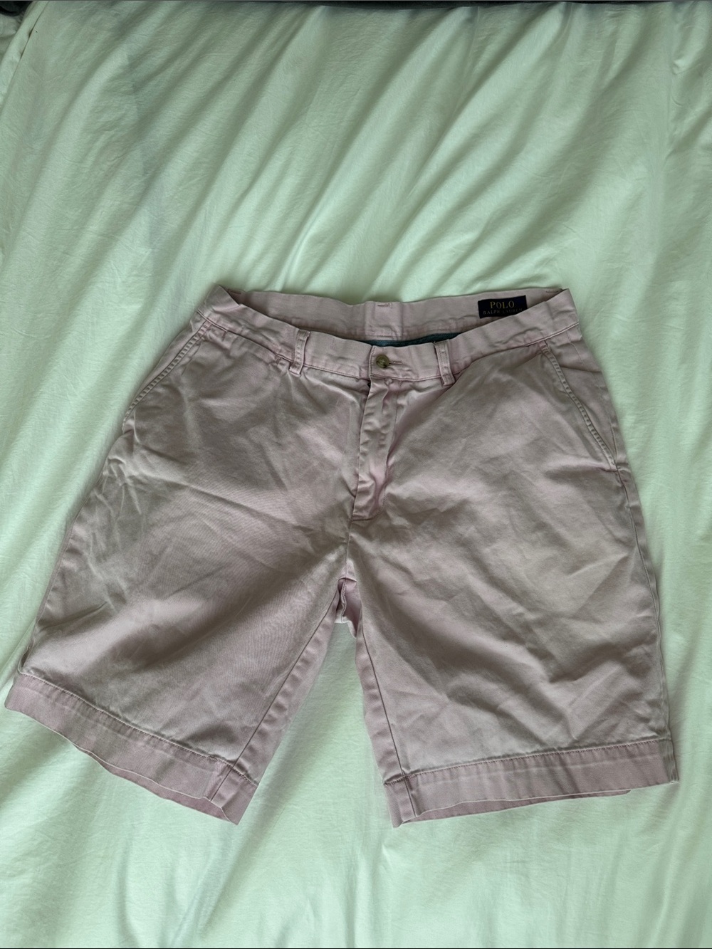 Polo by Ralph Lauren Men’s Size 34 Pale Pink Flat Front Cotton Chino Shorts